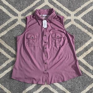 lularoe solid purple roxanna snap tank vest top